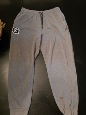Georgetown Womens Basketball Jordan Gray Track Joggers with Navy Accents